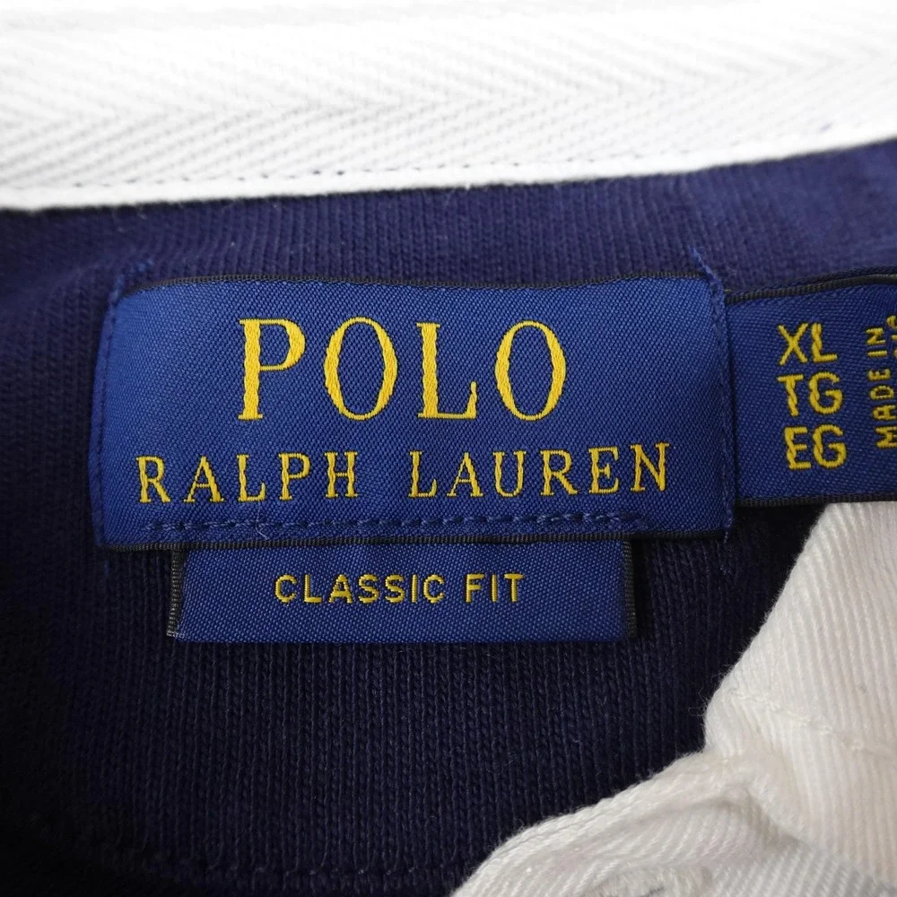 NEW Polo Ralph Lauren Rugby Shirt Mens XL Blue Golf Long Sleeve Pony Logo Preppy - Picture 6 of 15